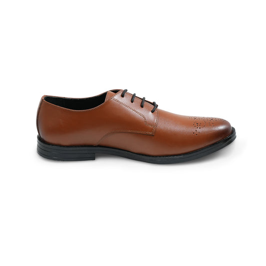 Classic Plain-Toe Derby – Tan Patina