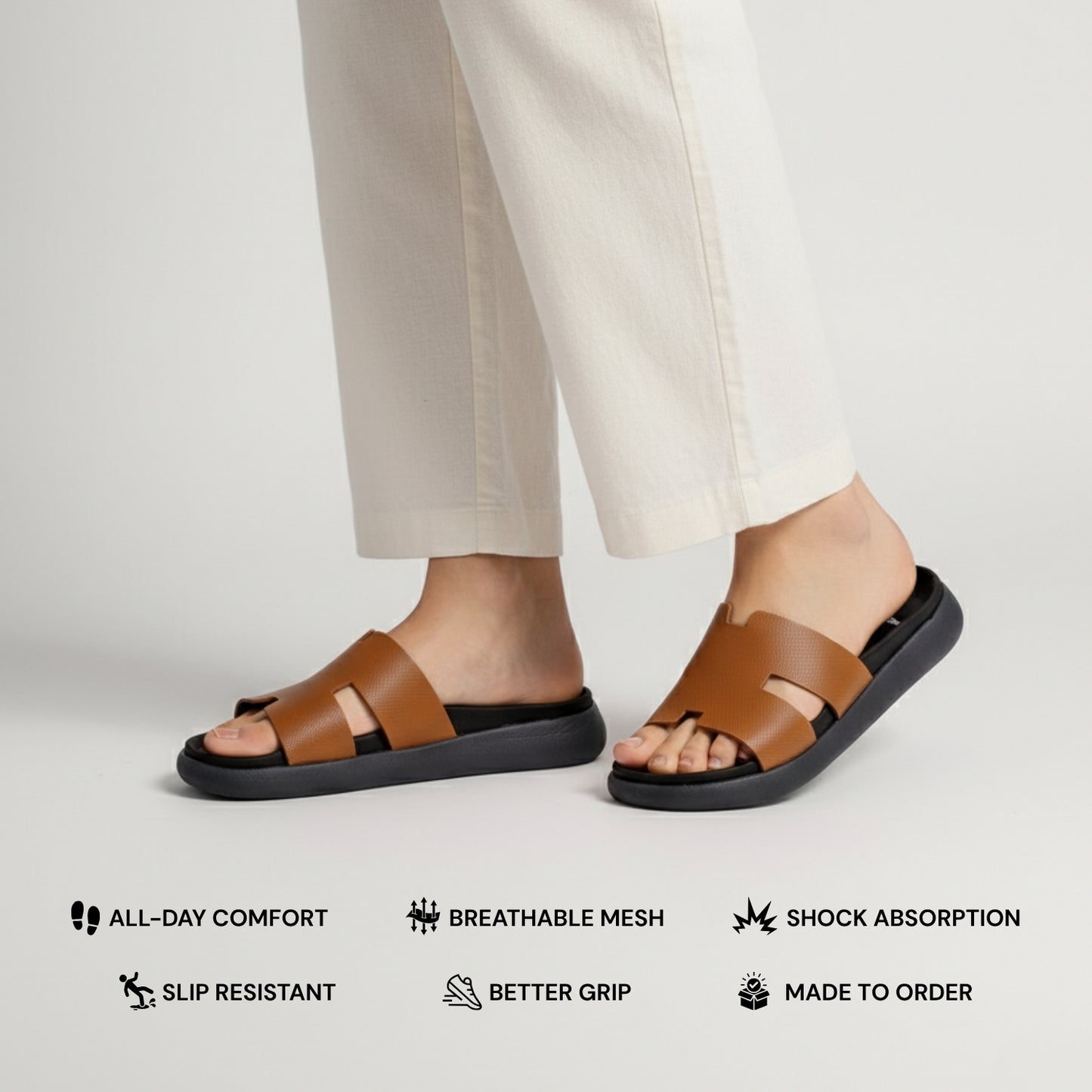 H Softer Slipper Micro Print Tan