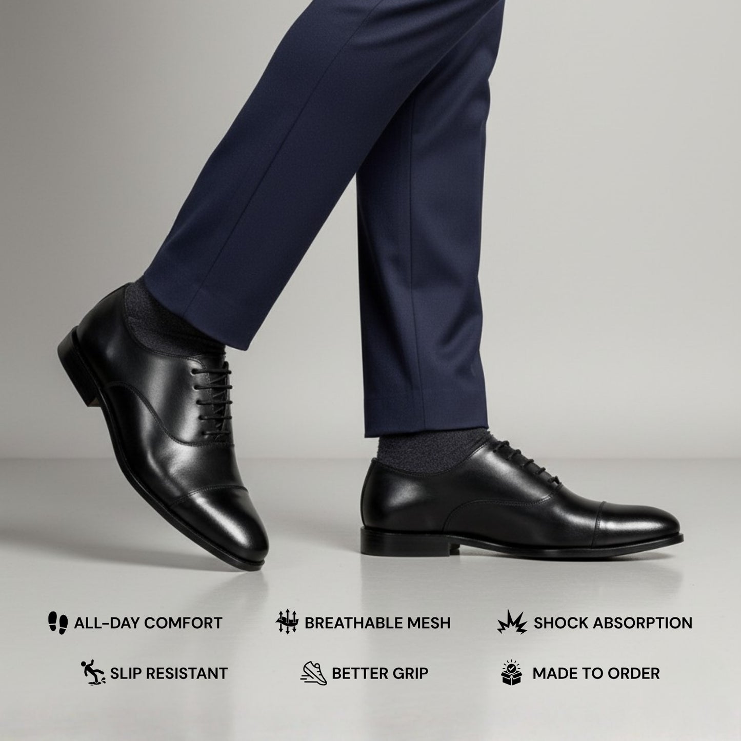 Toe Cap Oxford Italian Black