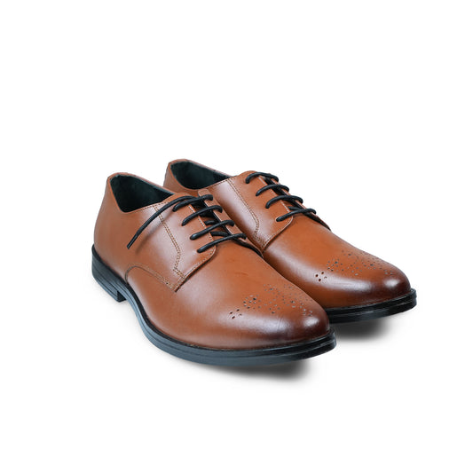 Classic Plain-Toe Derby – Tan Patina