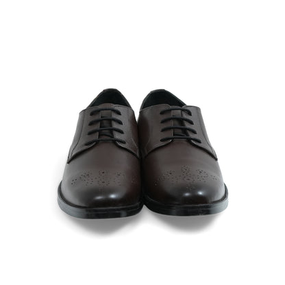 Classic Plain-Toe Derby – Deep Coffee Brown
