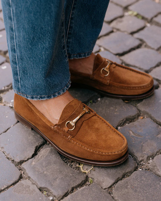 Classic Tan Suede Horsebit Loafers