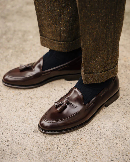 Burgundy Leather Tassel Loafers