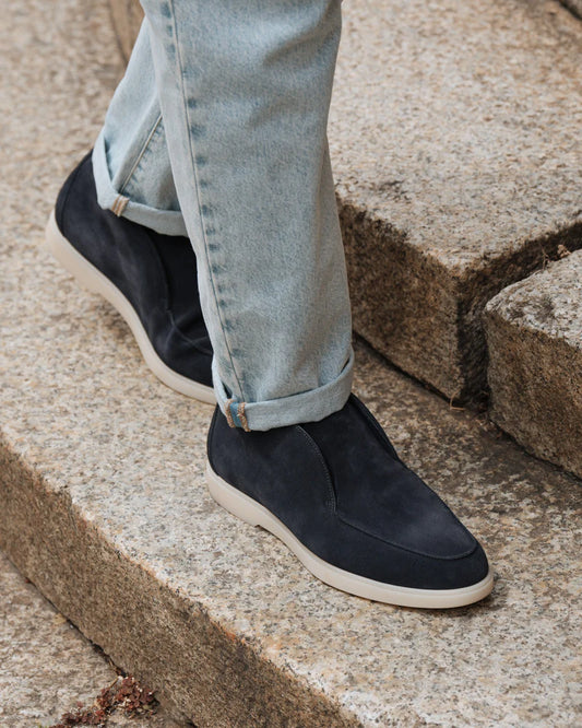 Modern Navy Suede Slip-On Shoes