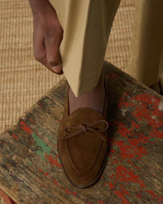 Walnut Brown Suede Tassel Loafers