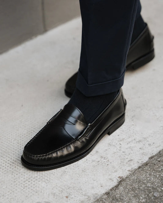 Heritage Black Penny Loafers