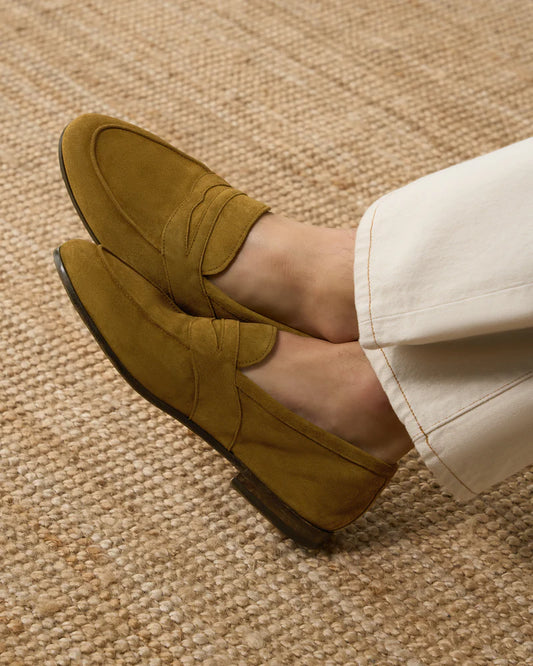 Premium Tan Suede Penny Loafers