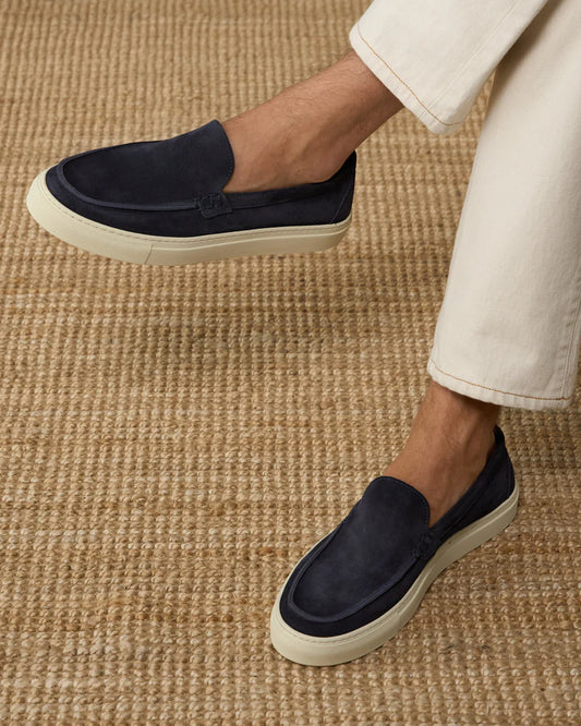 Midnight Navy Suede Slip-On Sneakers