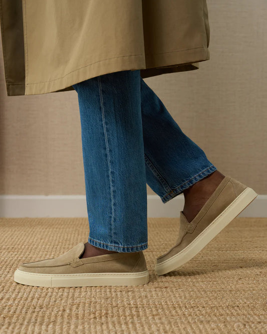 Riviera Sand Suede Slip-On Sneakers