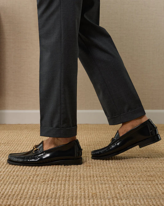 Black Horsebit Loafers