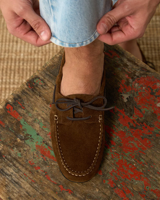 Cognac Suede Driving Loafers