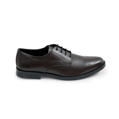 Classic Plain-Toe Derby – Deep Coffee Brown