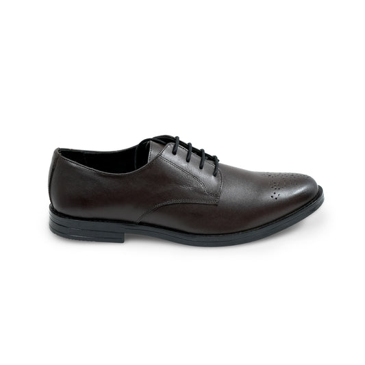 Classic Plain-Toe Derby – Deep Coffee Brown
