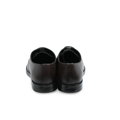 Classic Plain-Toe Derby – Deep Coffee Brown