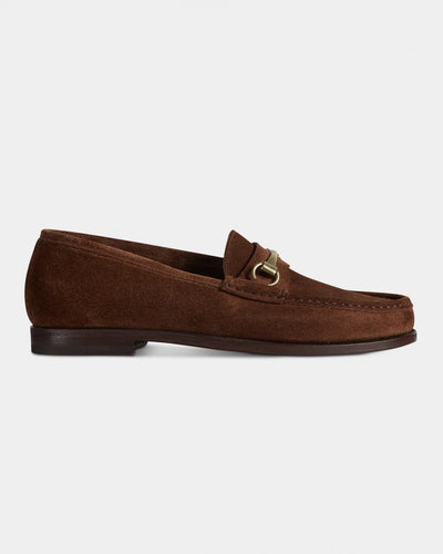 Classic Brown Suede Horsebit Loafers