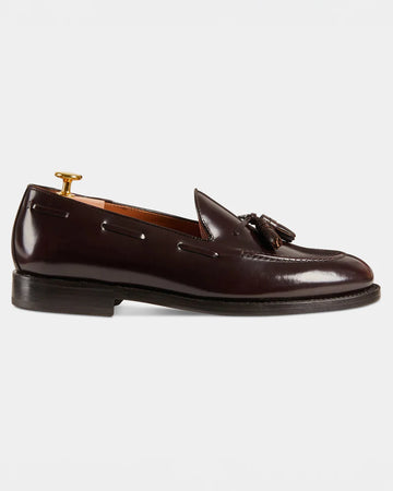 Burgundy Leather Tassel Loafers