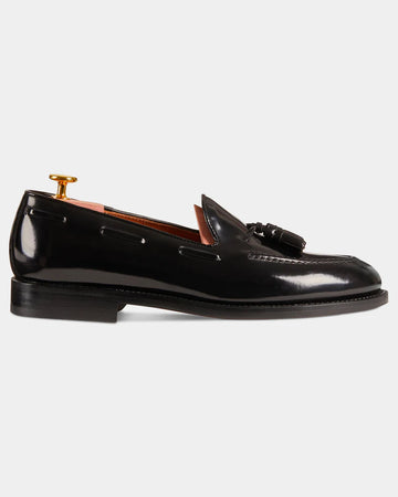 Classic Black Leather Tassel Loafers