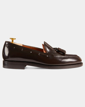 Dark Brown Leather Tassel Loafers