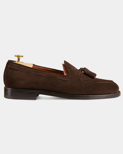 Classic Brown Suede Tassel Loafers