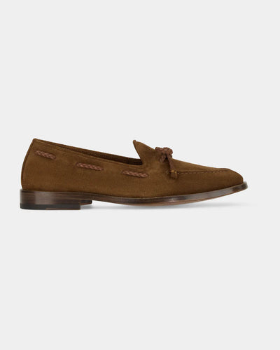 Walnut Brown Suede Tassel Loafers