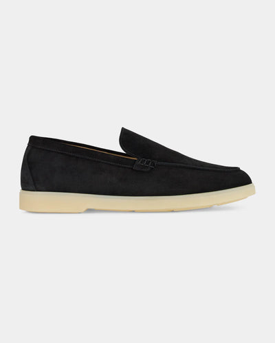 Black Suede Slip-On Loafers
