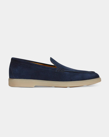 Midnight Blue Suede Slip-On Loafers