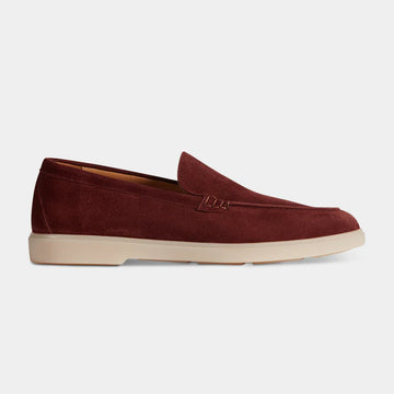 Burgundy Suede Slip-On Loafers