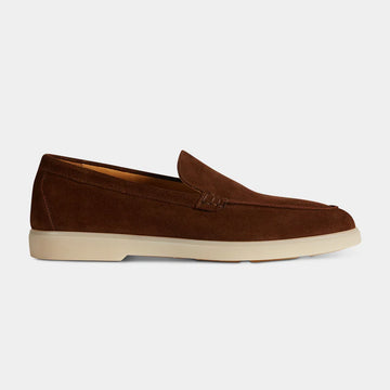 Chestnut Brown Suede Slip-On Loafers