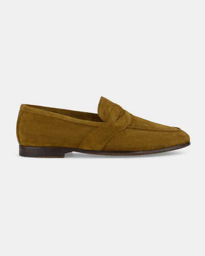 Premium Tan Suede Penny Loafers