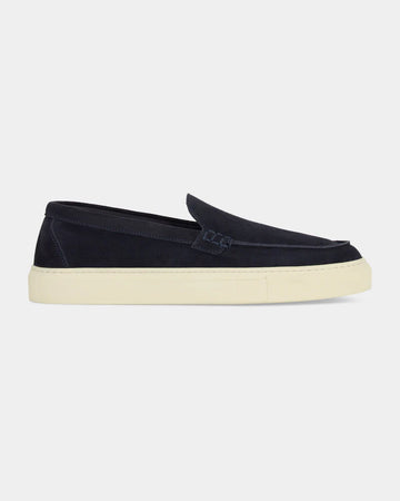 Midnight Navy Suede Slip-On Sneakers