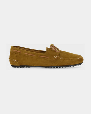 Camel Suede Driving Loafers
