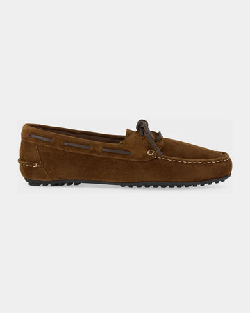 Cognac Suede Driving Loafers