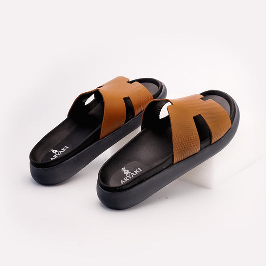 H Softer Slipper Micro Print Tan