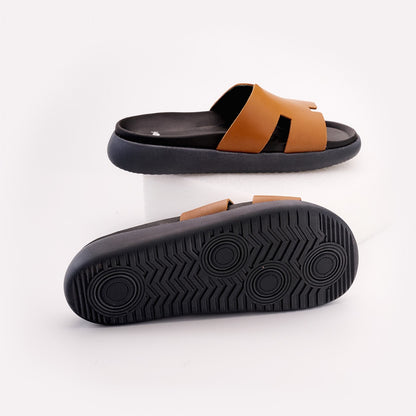 H Softer Slipper Micro Print Tan