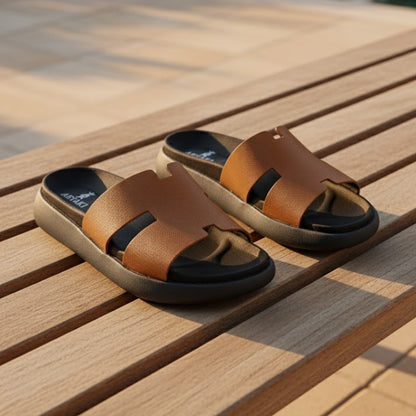 H Softer Slipper Micro Print Tan