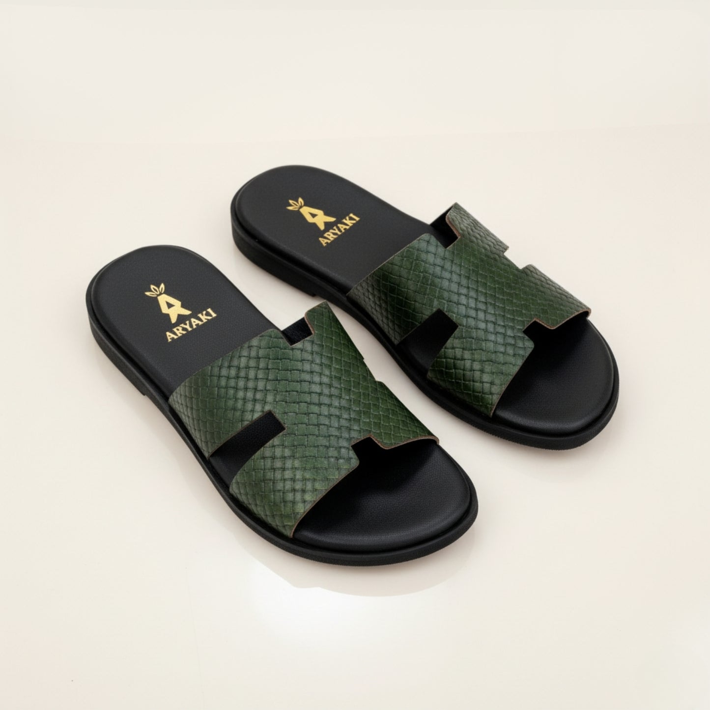 Roamer Woven Leather Slides