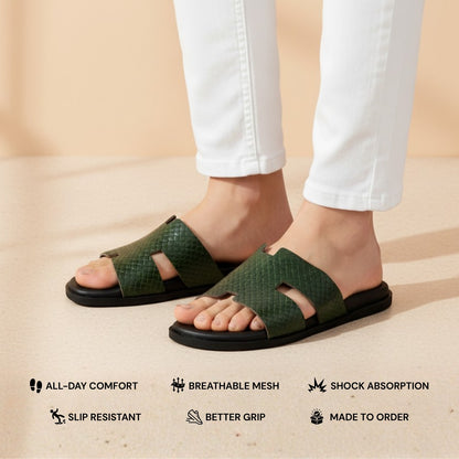 Roamer Woven Leather Slides