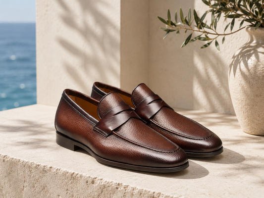 MILLED  BROWN LOAFERS