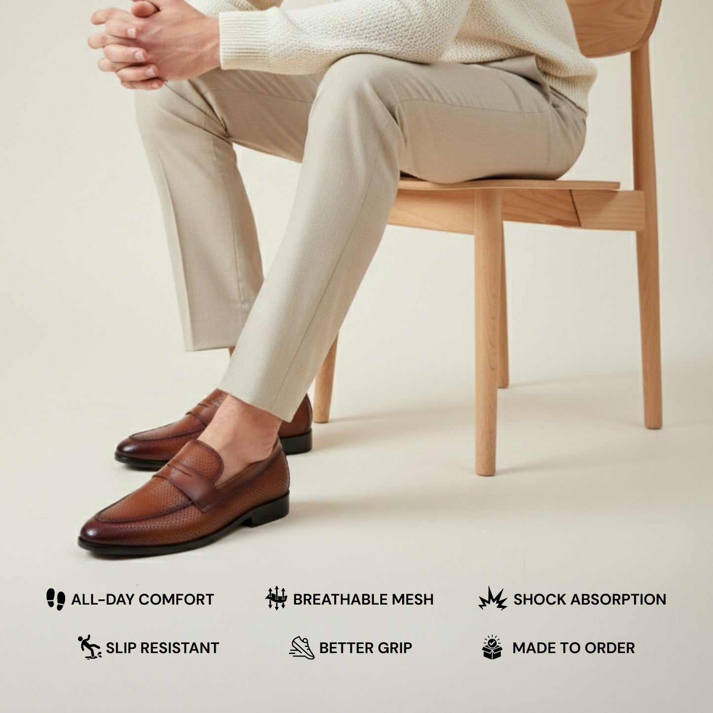 Breathe Penny Loafers - Tan