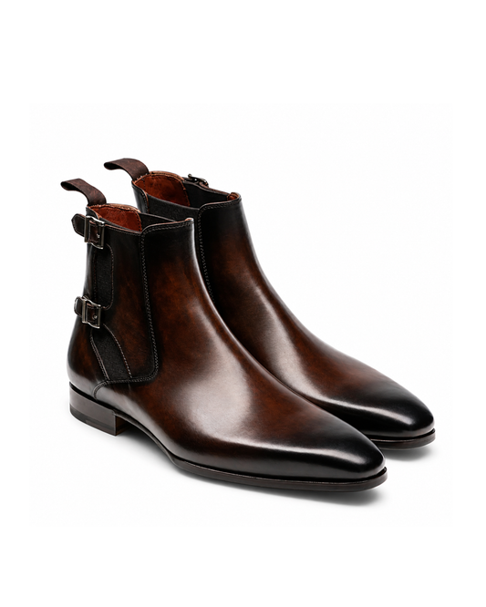 ARYAKI BROWN MONKSTRAP BOOTS