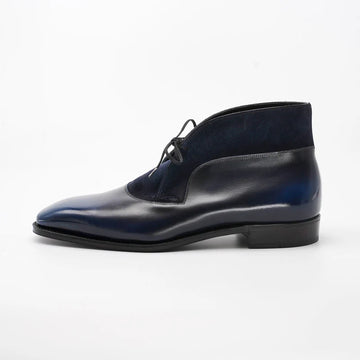 Midnight Blue Leather Chukka Boots