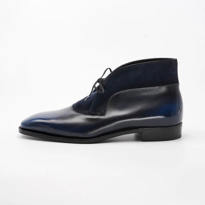 Midnight Blue Leather Chukka Boots