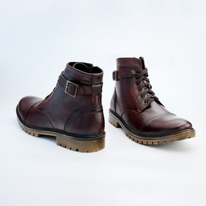 Toe Cap Jimping Buckel Boot