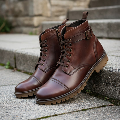 Toe Cap Jimping Buckel Boot