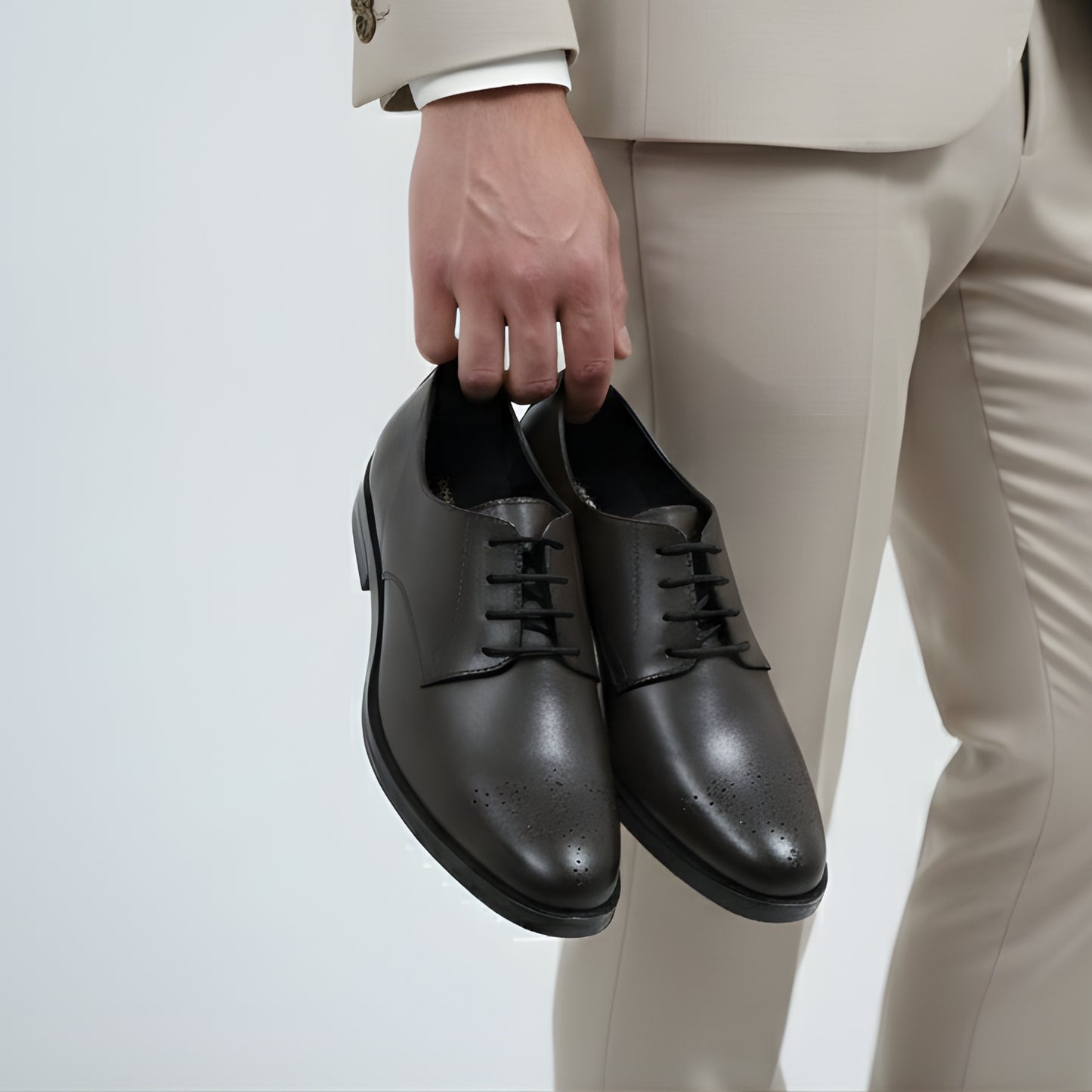 Classic Plain-Toe Derby – Deep Coffee Brown