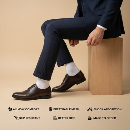 Classic Plain-Toe Derby – Deep Coffee Brown
