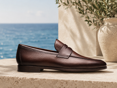 MILLED  BROWN LOAFERS