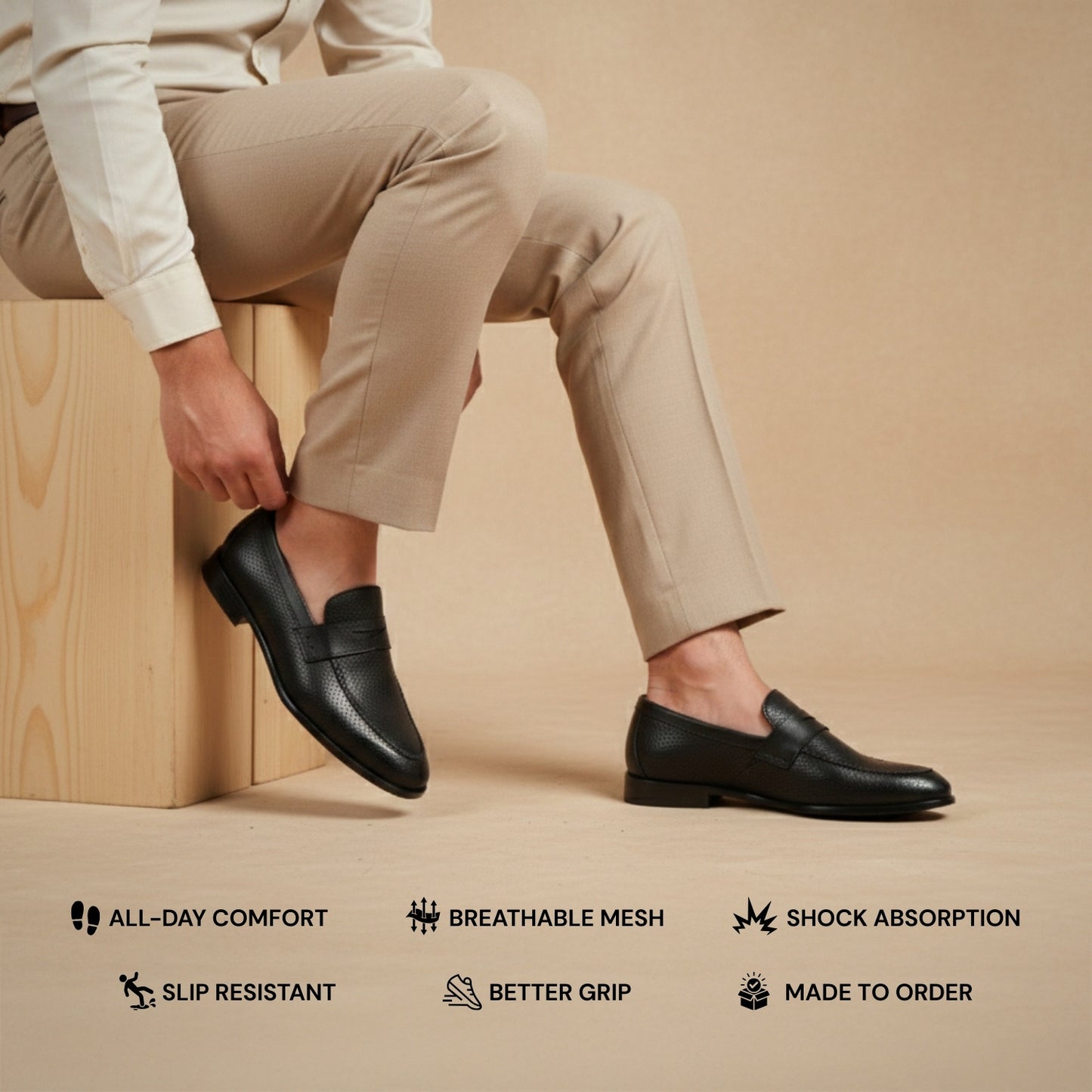 Breathe Penny Loafers - Black