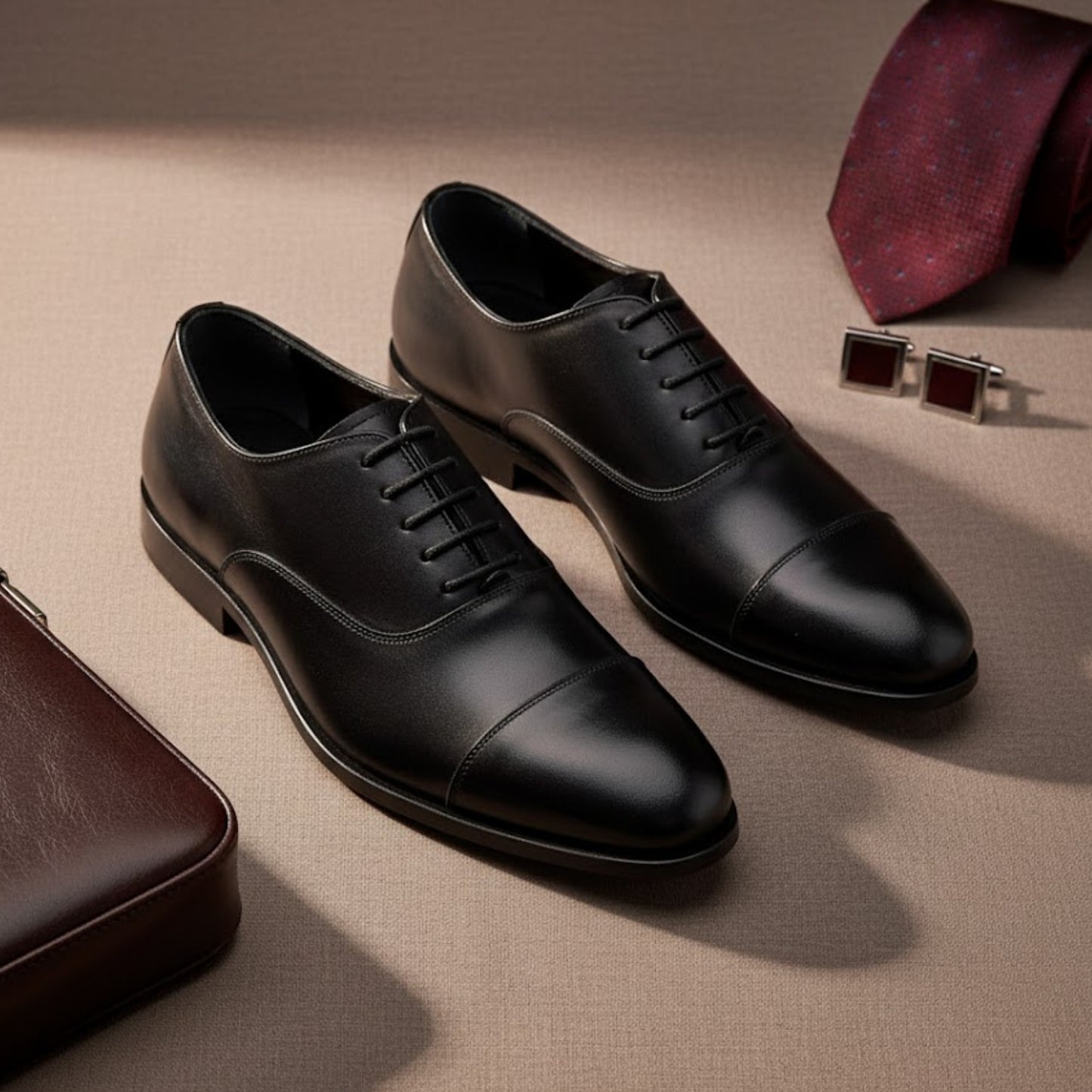 Toe Cap Oxford Italian Black