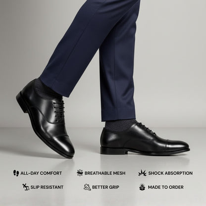 Toe Cap Oxford Italian Black